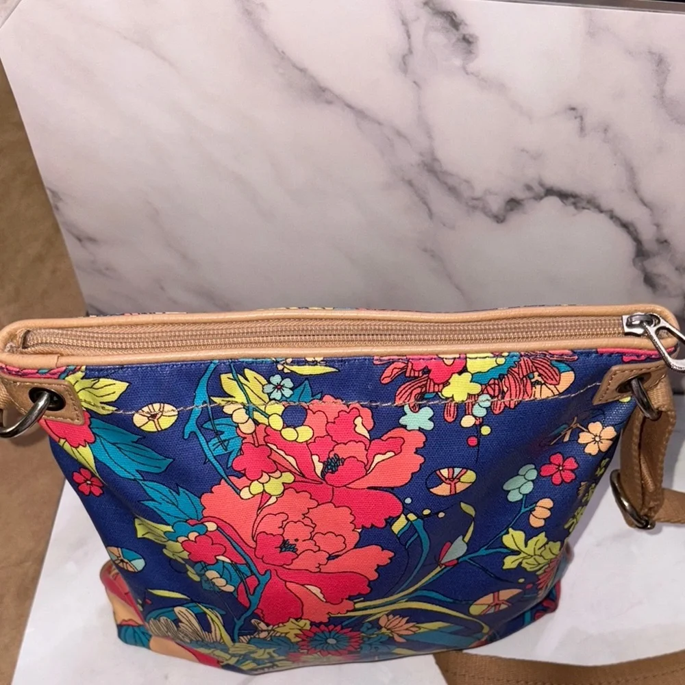 Sakroots Artist Circle Flat Crossbody Navy Spirit Desert Floral Boho - Picture 6 of 14
